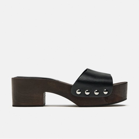NWT. Zara Limited Edition Black Leather Sandals. Size 7,5. - Picture 1 of 8